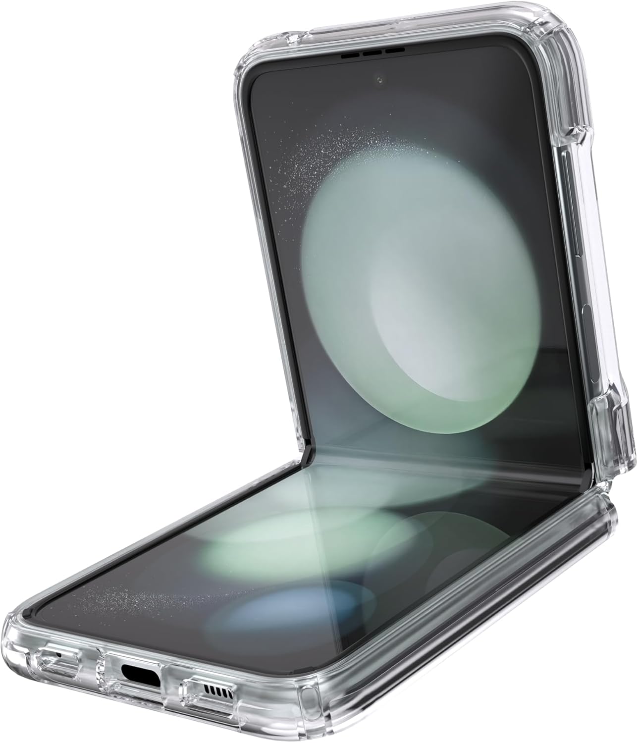 Speck Samsung Galaxy Z Flip 5 Case - Foldable, Scratch Resistant & Drop Protection - Anti-Yellowing Clear Phone Case - Presidio Perfect-Clear