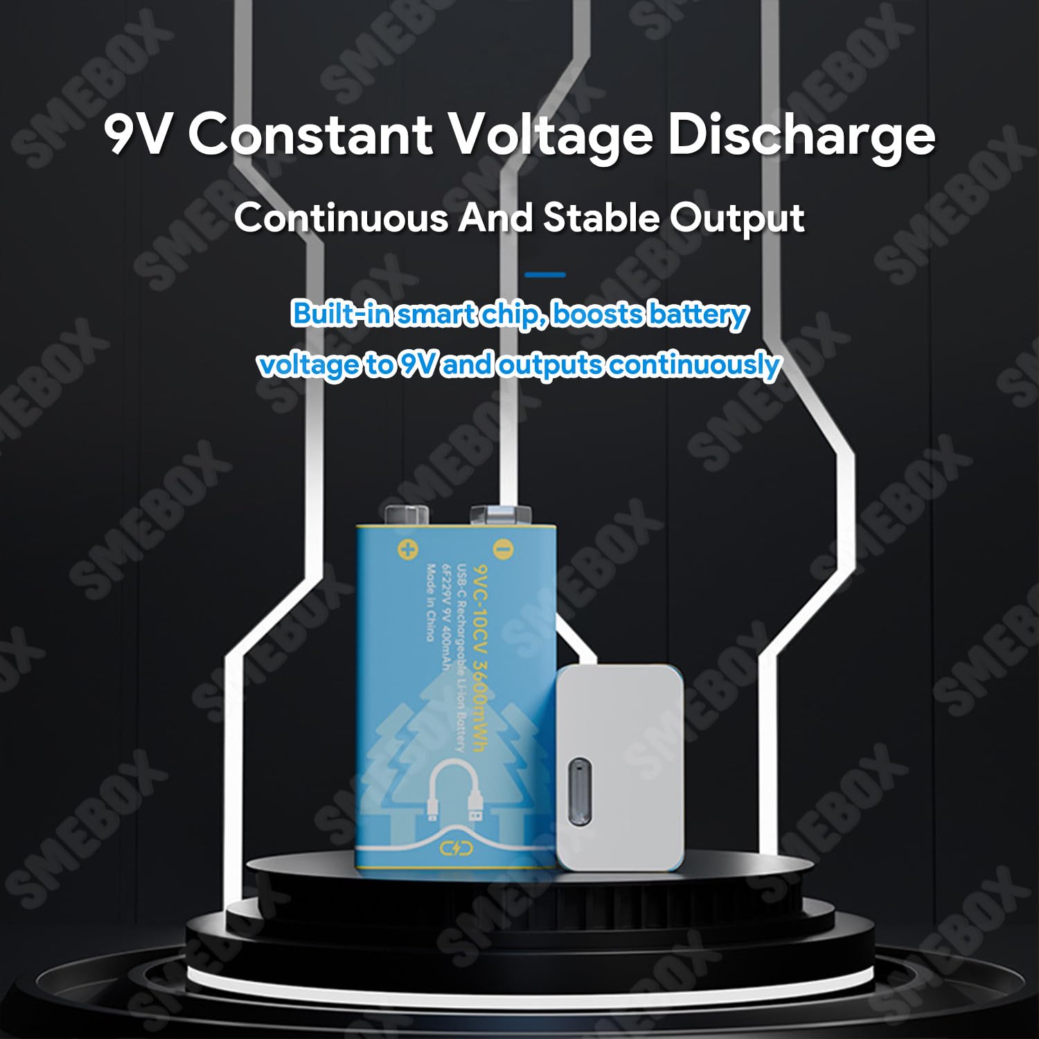 Pilas Recargables 9V 3600mWh Alta Capacidad Recarga USB con Cable Tipo-C para Detectores Humo, Multímetros, Mandos a Distancia, Guitarras Eléctricas y Micrófonos Inalámbricos (8 Piezas)