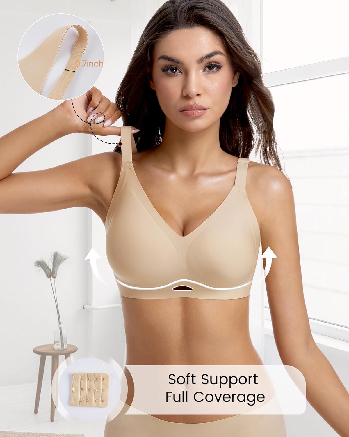 Wireless Jelly Bras for Women No Underwire Push Up Bralette Breathable Soft Comfortable T-Shirt Bra Everyday Wear - Image 3