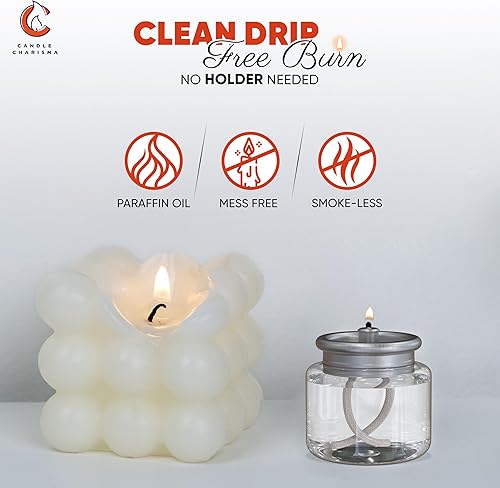 Miniatura 3 de Candle Charisma Velas líquidas desechables, velas de té de aceite con tiempo de combustión extendido de 8 horas, vela líquida sin goteo, combustible