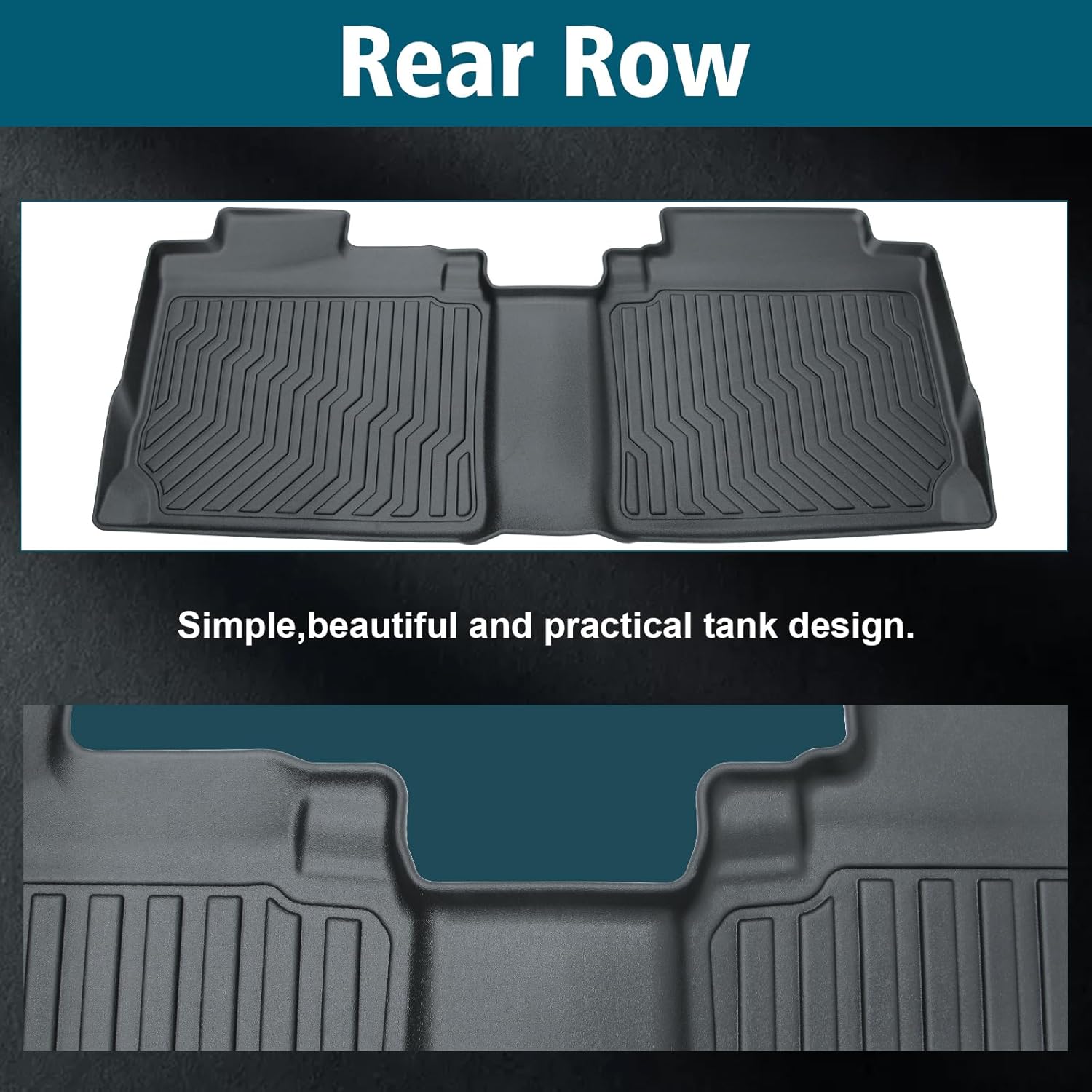 Car Floor Mats Compatible for 2012-2017 Equinox, 2012-2017 Terrain All-Weather 3D Floor Mats Anti-Skid Concave-Convex Cargo Liner Custom Fit Front Rear Carpet