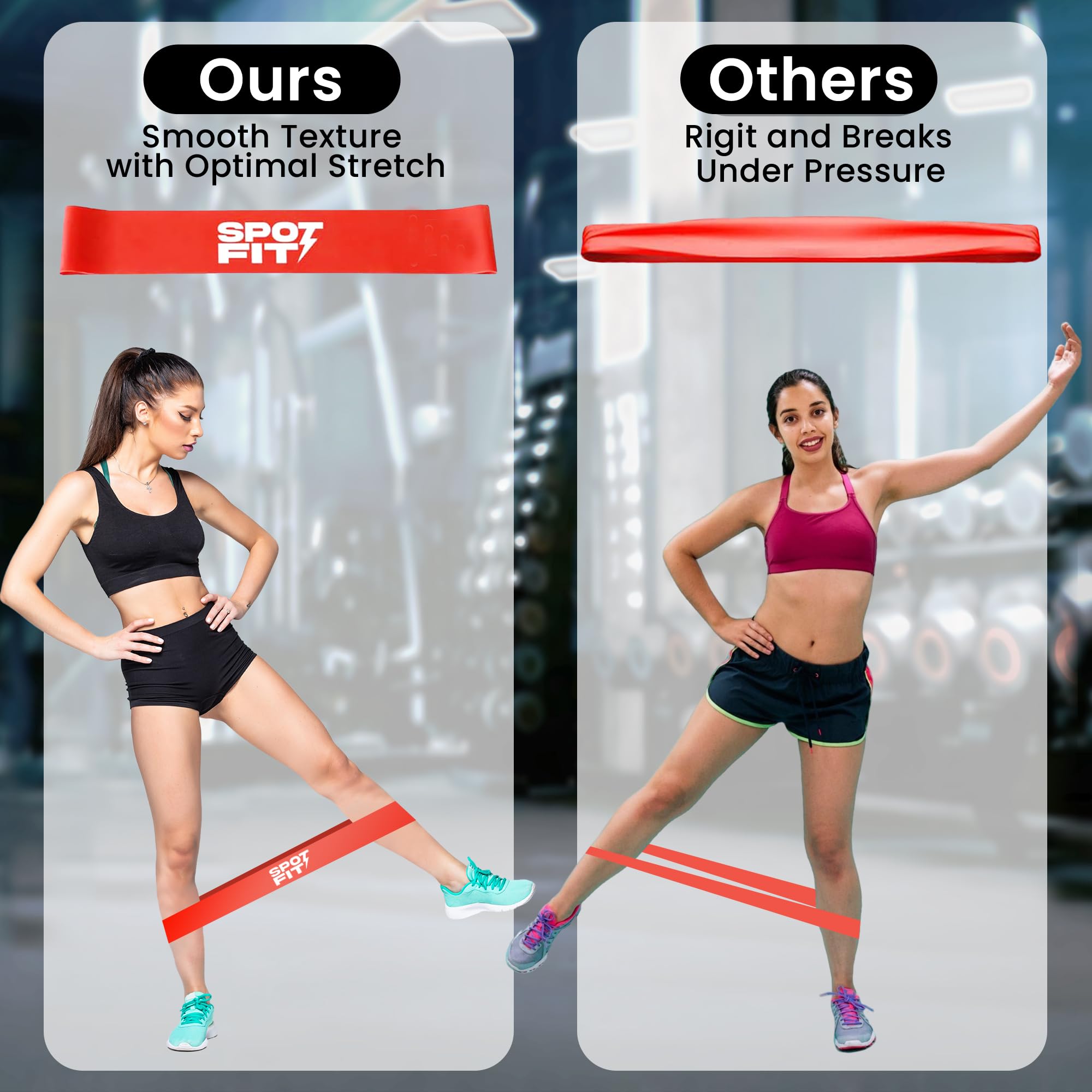 Bandas de resistencia para entrenamiento, bandas de ejercicio para mujeres y hombres, bandas elásticas de látex para yoga, pilates, rehabilitación, fitness y entrenamiento en casa, bandas de