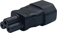 Vista 6 de Adaptador de CA IEC 320 C14 a C5, 10A 125V IEC 3Pole Macho a Mickey Mouse Adaptador de corriente hembra de 3 polos, convertidor de CA C5 a C14