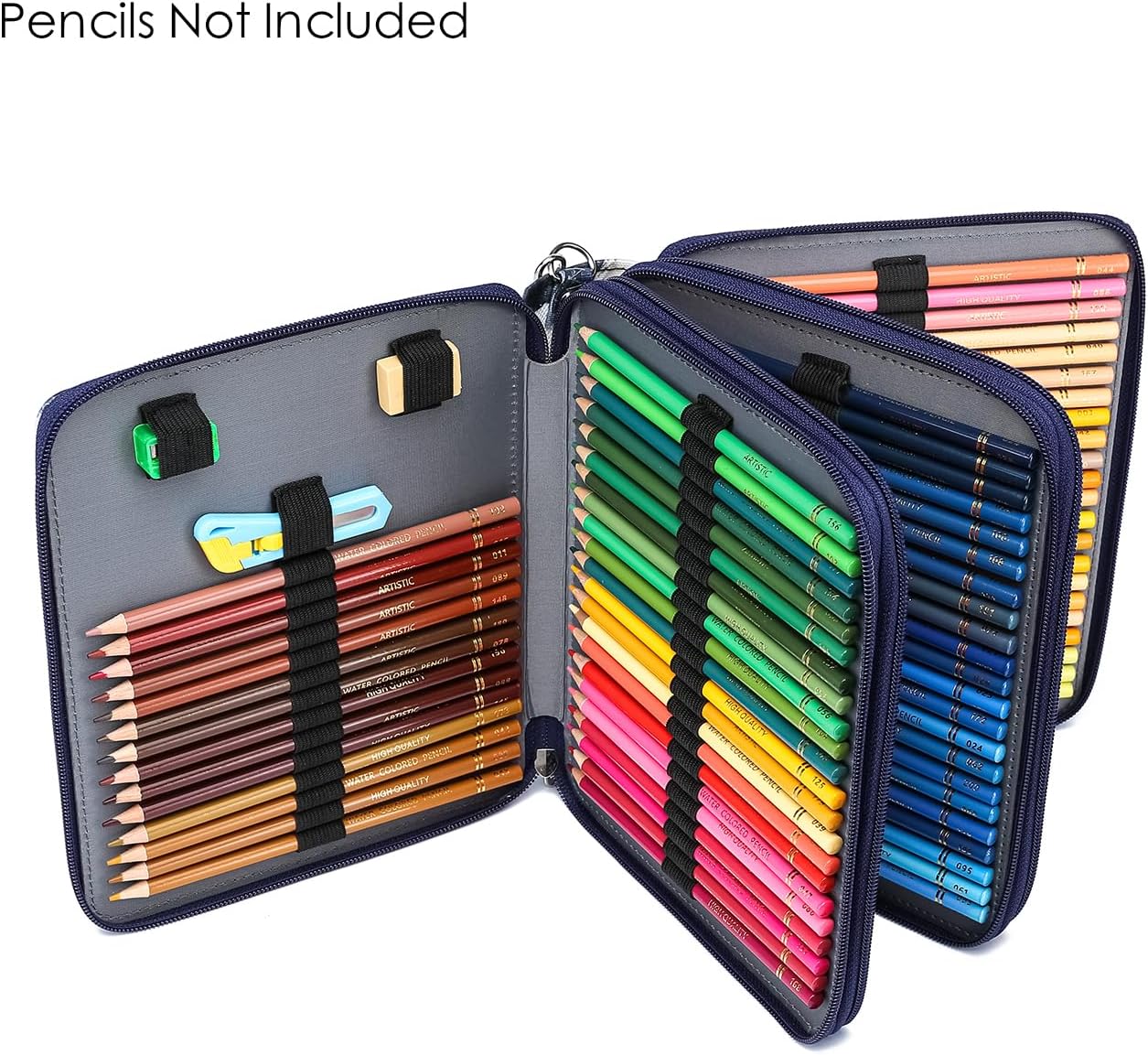 YOUNGCOL Colored Pencil Case - 120 Slots Pencil Holder with Handle Strap Large Capacity Pencil Organizer