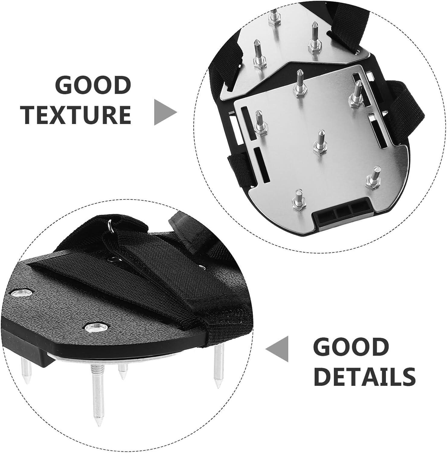 Lawn Aerator Spike Shoes for Garden Yard Soil Loosening with 4.5cm Spikes Inflatable Lawn Aeration Sandals with Black Sole and Straps Suitable for Patio