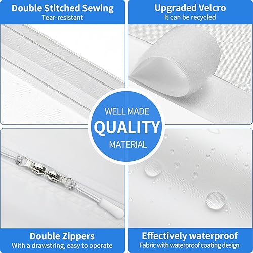 Miniatura 8 de FSEN Kit universal de sellado de ventana de 157.5 in para aire acondicionado portátil, tela Oxford resistente, cubierta impermeable sin taladros con