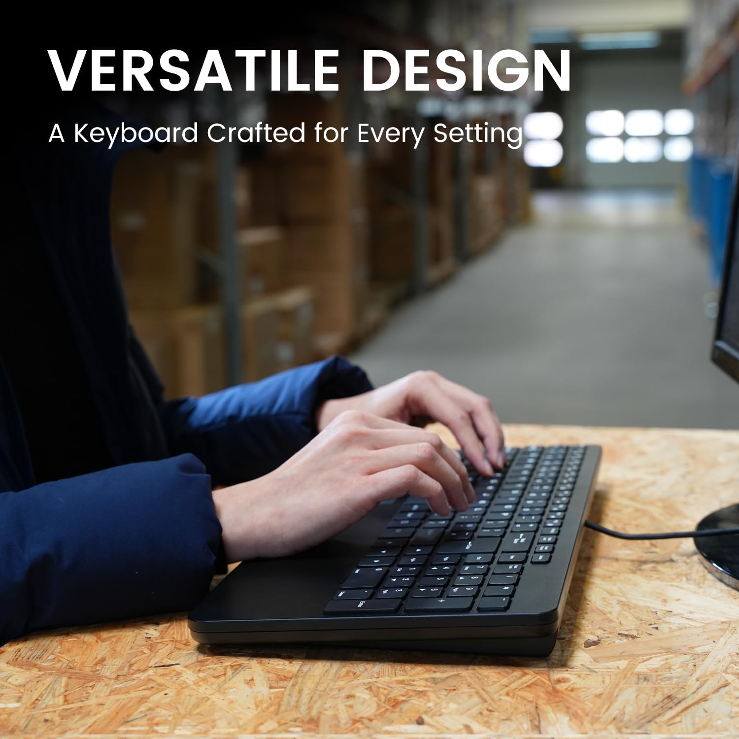 Perixx PERIBOARD-534 US, Wired Compact USB Keyboard with Touchpad - X Type Scissor Keys - 15.63x7.80x1.18 inches - Build-in 2 USB Hubs and Number Pad