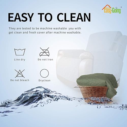 Miniatura 865 de Easy-Going - Funda reversible para sofá, resistente al agua, con varillas de espuma y correas elásticas, protector de muebles para mascotas y perros