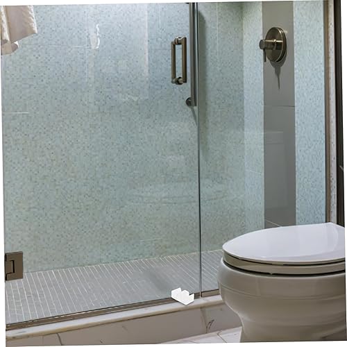 Miniatura 4 de Uonlytech 10 piezas de parachoques para puerta de ducha, guía inferior de plástico, diseño anticolisión para puertas correderas de vidrio, piezas de