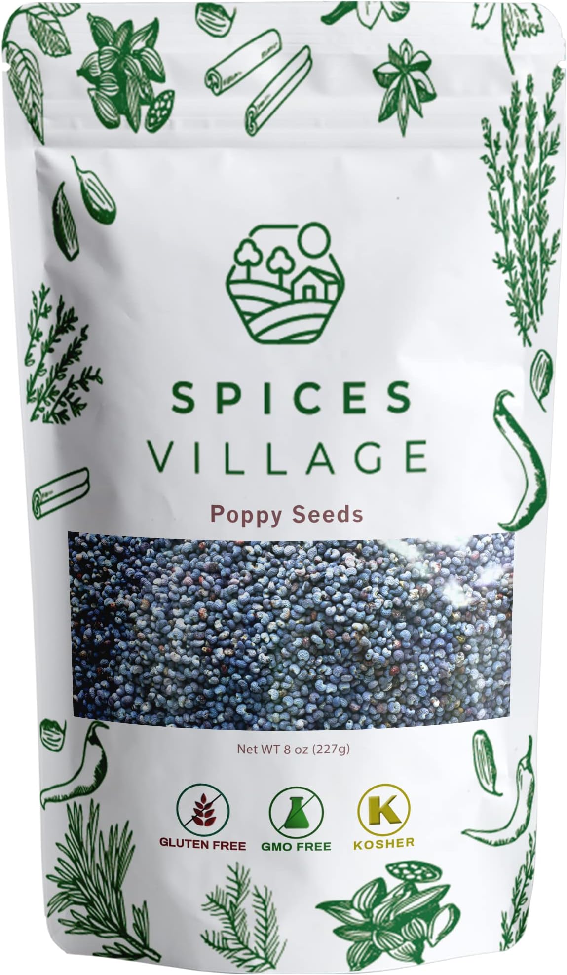 PoppySeeds, Poppy Seeds for Baking and Cooking, Whole Popy Seed, 8 oz, Kosher, Gluten Free, Non GMO, Resealable Bulk Bag