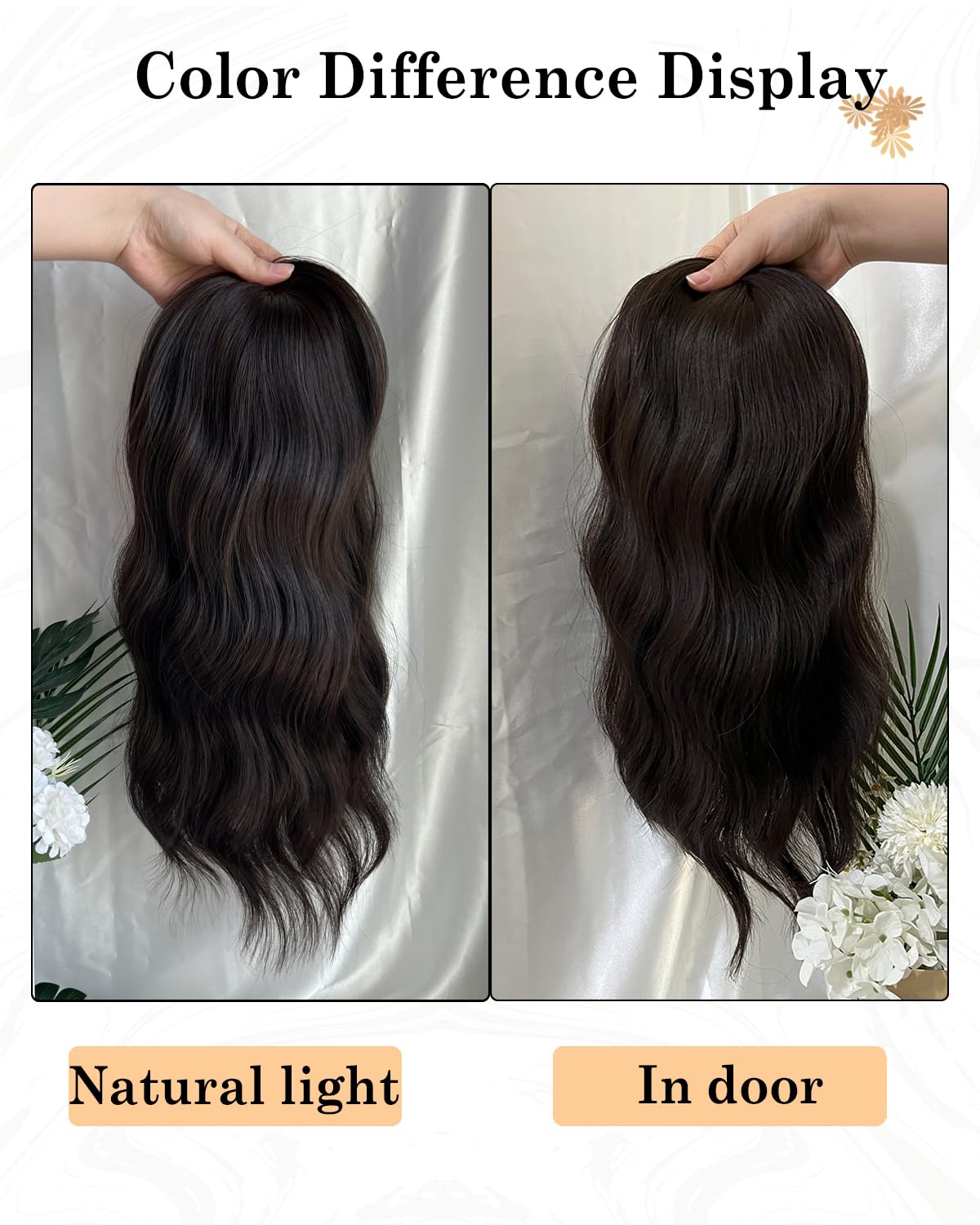 MORICHY Topper per capelli diradati 16,5x16,5 cm Ondulata Nera Naturale 1B