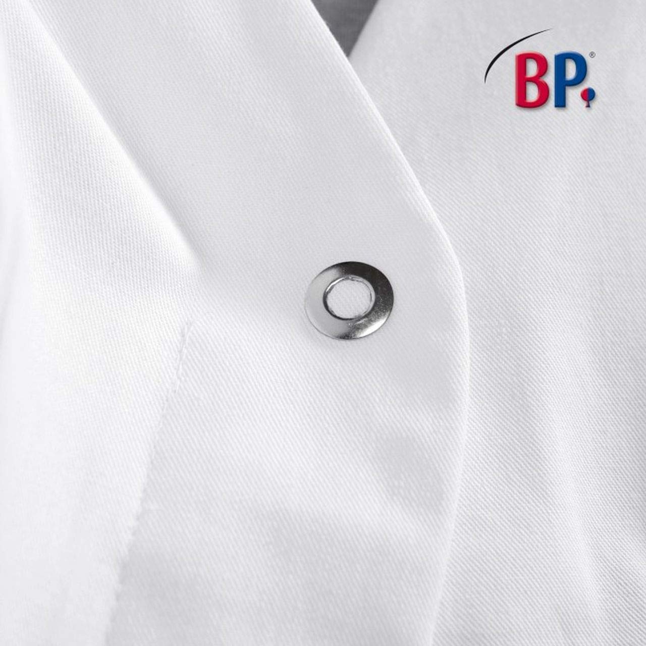 BP - Bata para mujer (algodón, largo hasta la rodilla), diseño clásico, color blanco