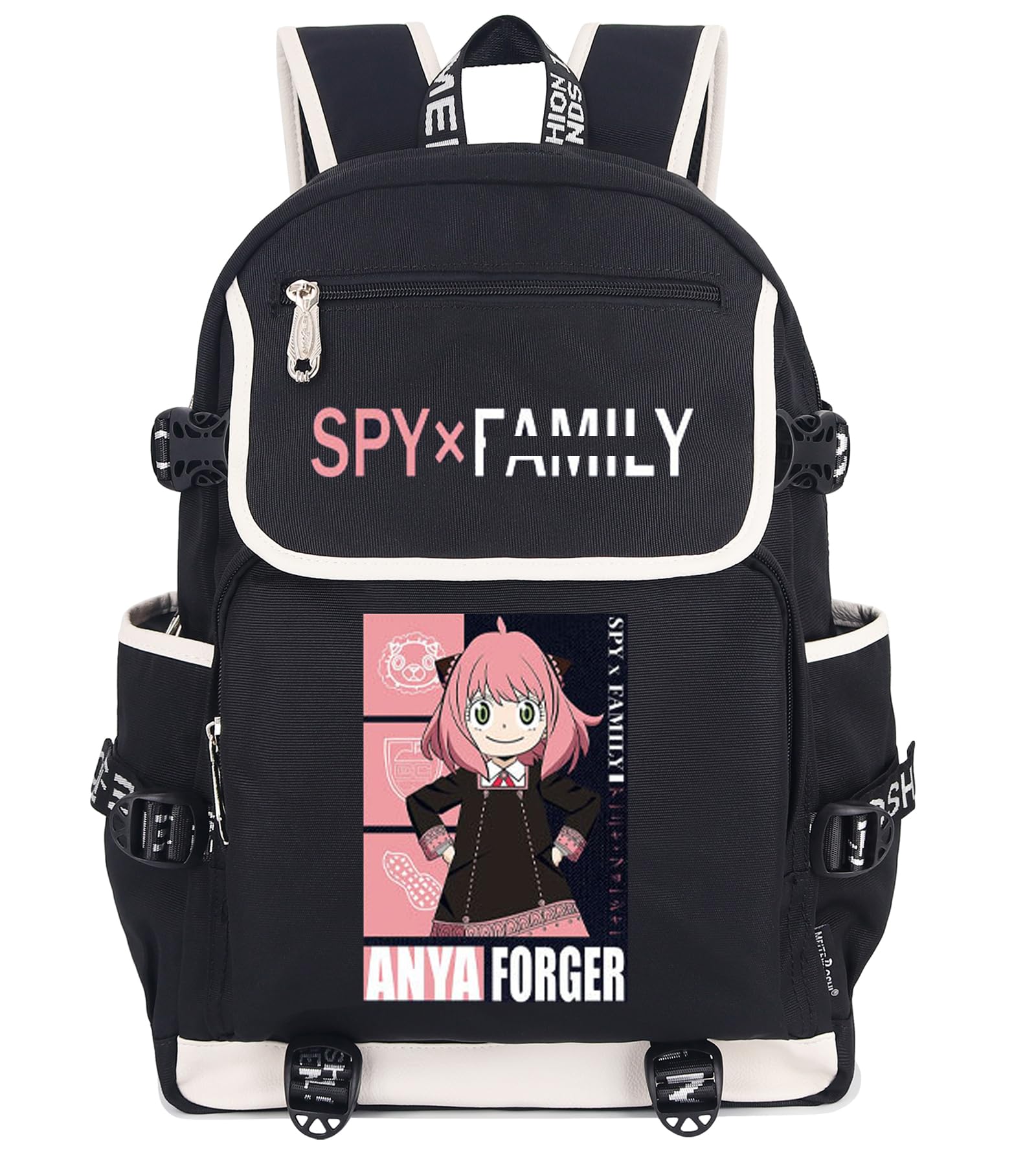 Roffatide Animation Spy x mochila de computadora portátil familiar, mochila Anya con Puerto de carga usb, mochila impresa, adecuada para hombres y mujeres