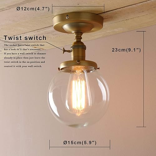 Miniatura 6 de Globo baño pared Sconce+latón acabado empotrado iluminación de techo