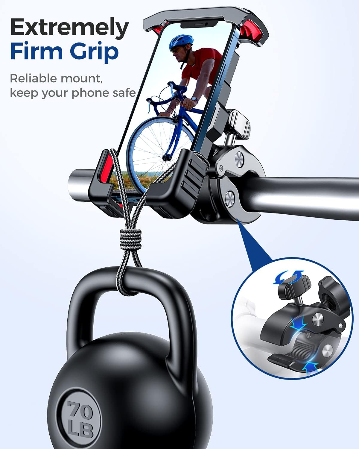 Sanosan One-Push Motorcycle Phone Mount,15s Quickly Install,1 Second Automatically Lock & Release,High-Speed Secure Switch,Bike Accessories for Motorcycle,Widely Compatible for Cellphone(4.7"-7") : Automotive