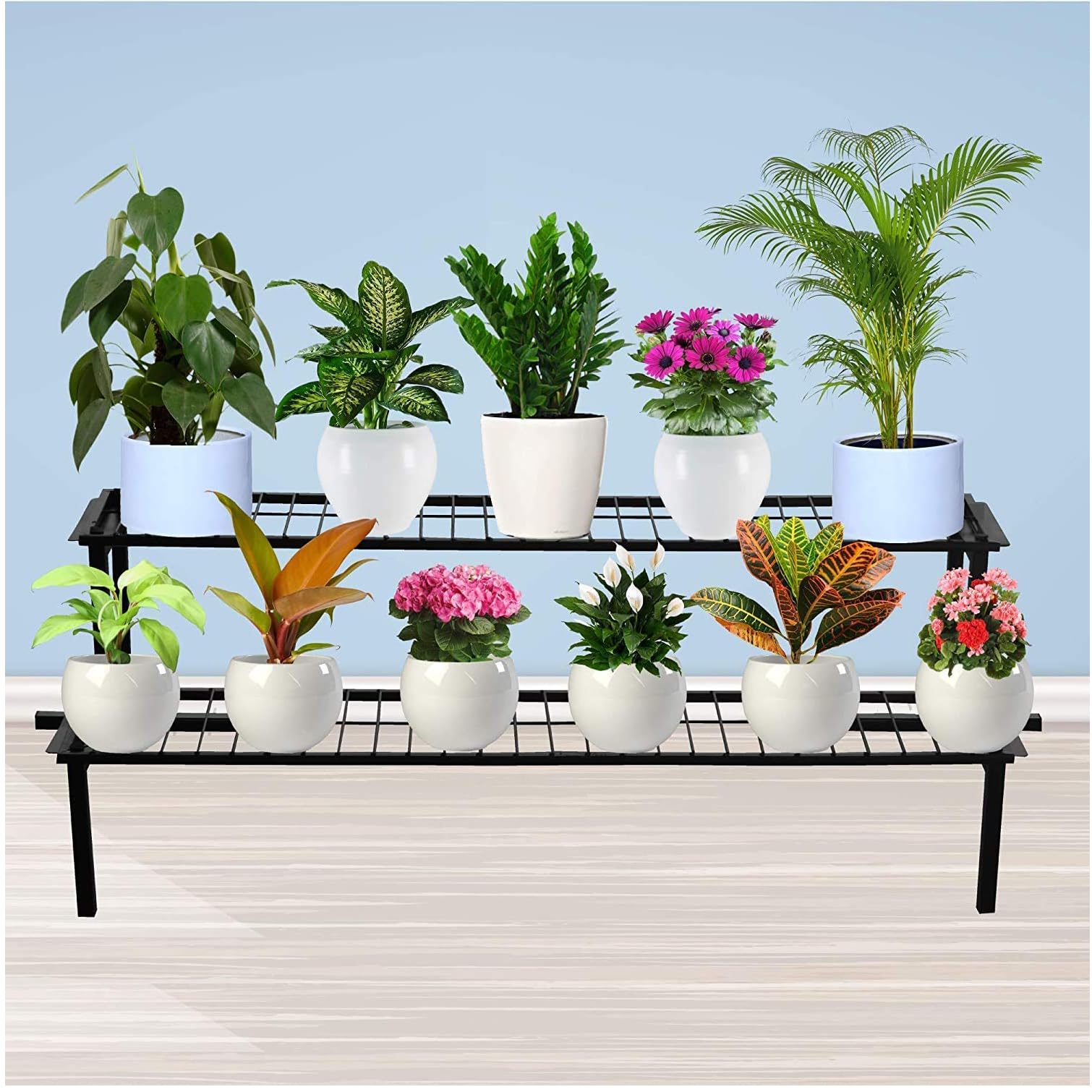 A to Z Hub Spe. Edition BIG SIZE Two Step/Two Tier Decorative Planter Stand For Indoor and outdoor,Home,Kitchen,Terrace,Garden,Office,Schools,Hotel,restaurants,stands For Balcony,garden