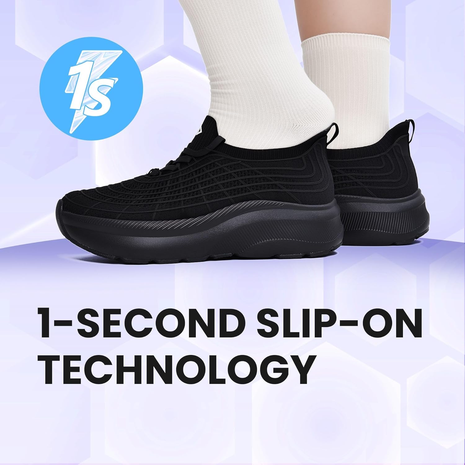 JACKSHIBO Wide Toe Box Shoes Women Slip on Sneakers Slip in Arch Support Plantar Fasciitis Orthopedic for Walking Tennis Athletic Cushion Thick Sole Zero Drop Hands Free Shoes with Metatarsal Pads - Image 2