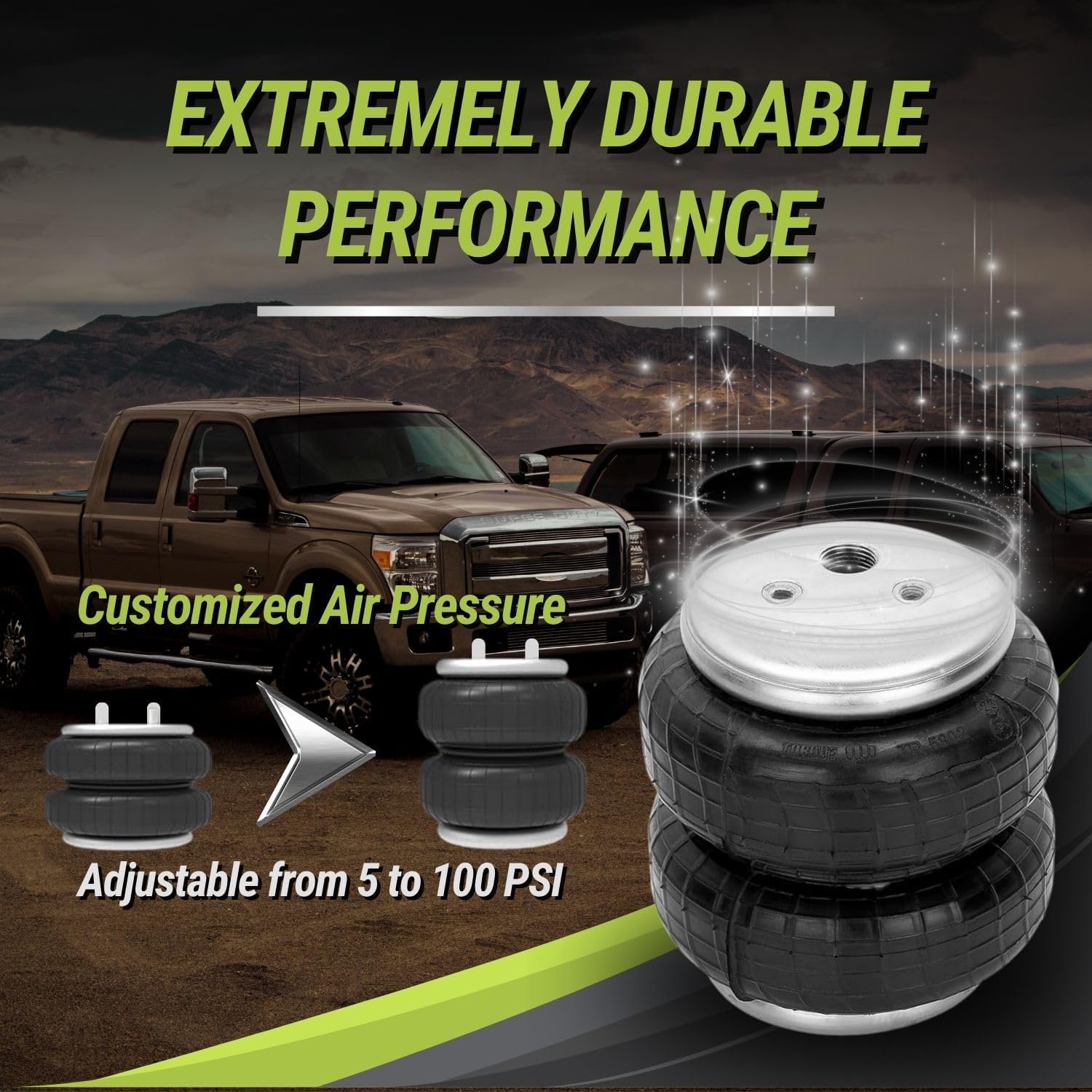 6,000 Lbs Rear Air Bags Suspension Kit for 2000-2006 Toyota Tundra Truck Towing, Replacement for Firestone 2245 Ride Rite Airbags for Trucks Rear Suspension