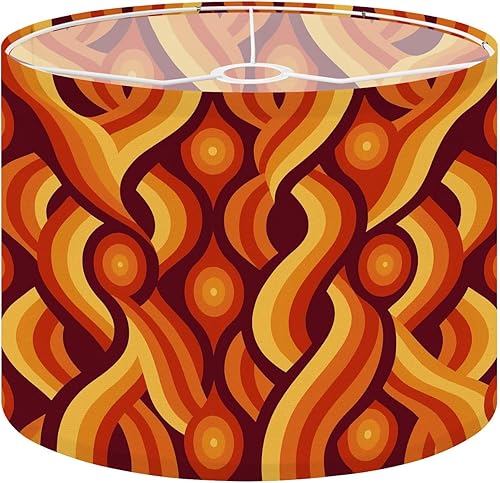 Drum Lamp Shade 70s retro seamless material Lampshade for Floor Lamps Table Lamps Pendant Light 11"x8.9" Replacement Linen Large Lamp Shades Easy