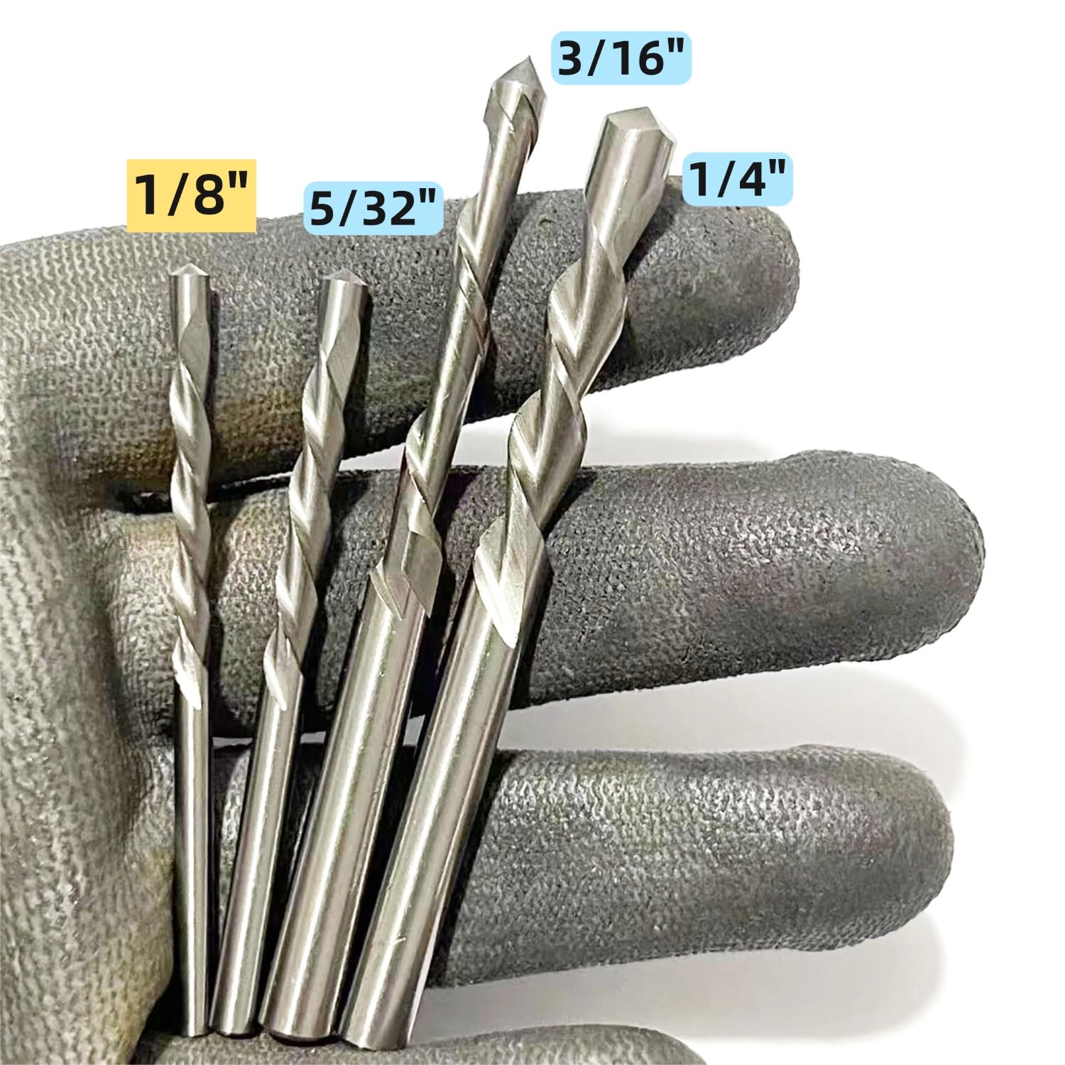 15 Pieces Drywall Cutting Tools 1/8 Inch Guide Point Cutting Bits,HSS65 Drill Bits, Cutting Drywall, Used for with Spiral Saw and Power Tools