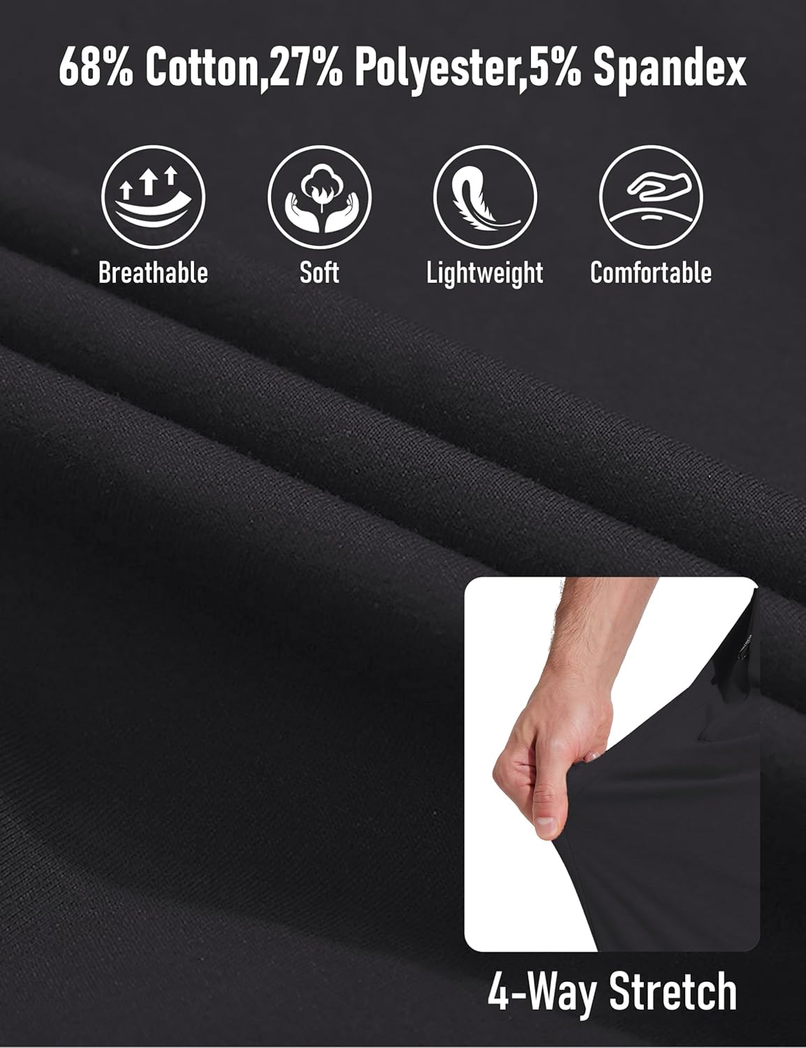 MAGCOMSEN Men's 3/4 Jogger Capri Pants with Zipper Pockets Knee Length Running Training Workout Shorts - Image 5