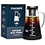Airtight Cold Brew Iced Coffee Maker and Tea Infuser with Spout - 1.0L / 34oz Ovalware RJ3 Brewing Glass Carafe with Removabl