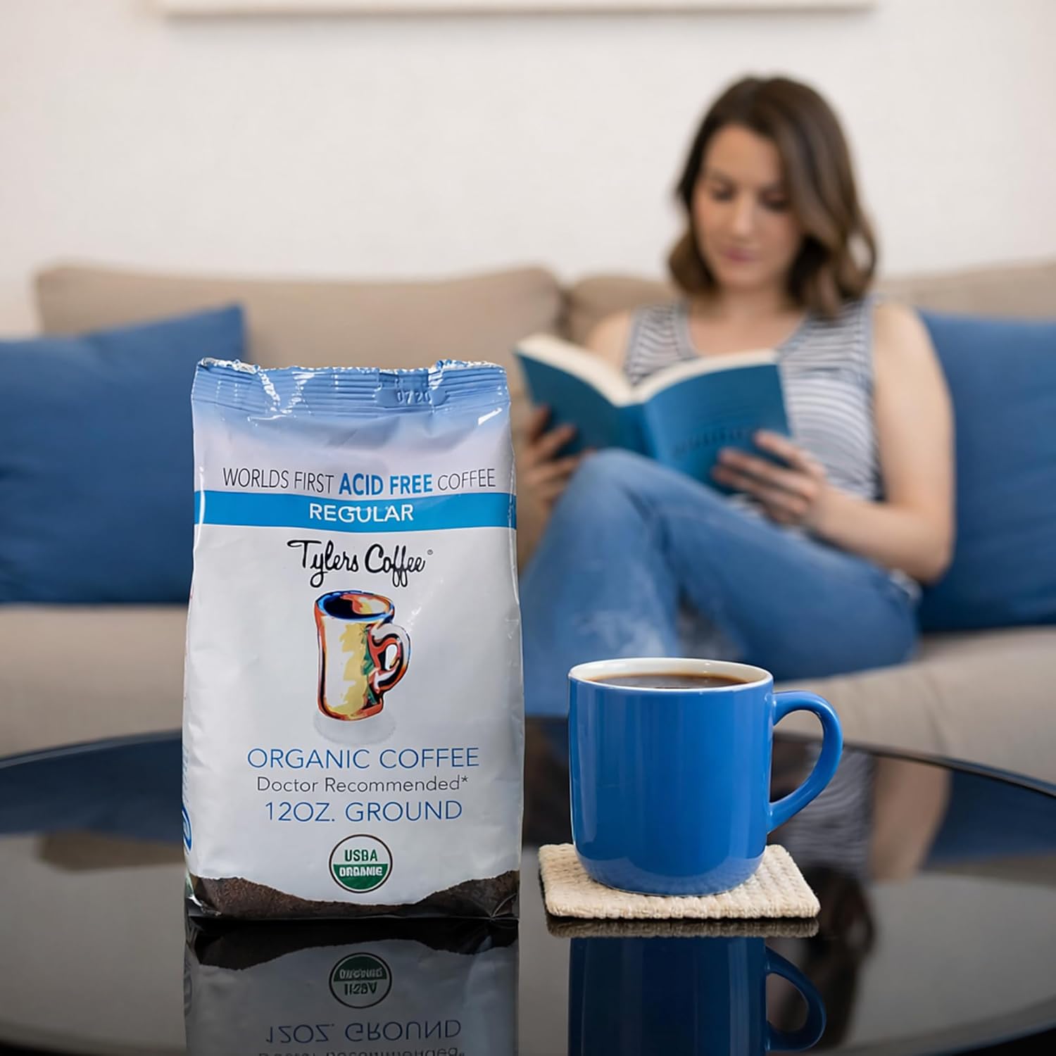 Tyler’s Ground Coffee - 100% Arabica Full Flavor - Caffeinated - 12 oz