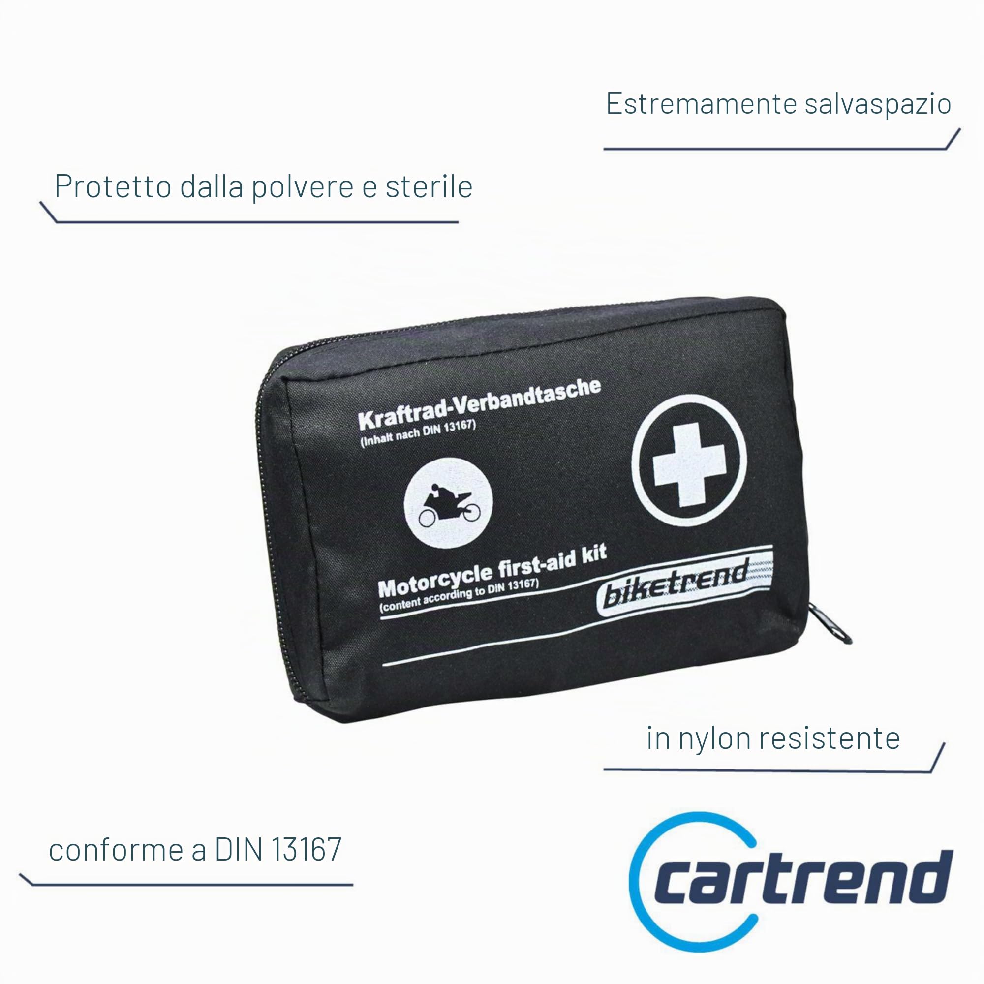 Cartrend Motorrad kit di primo soccorso DIN 13167