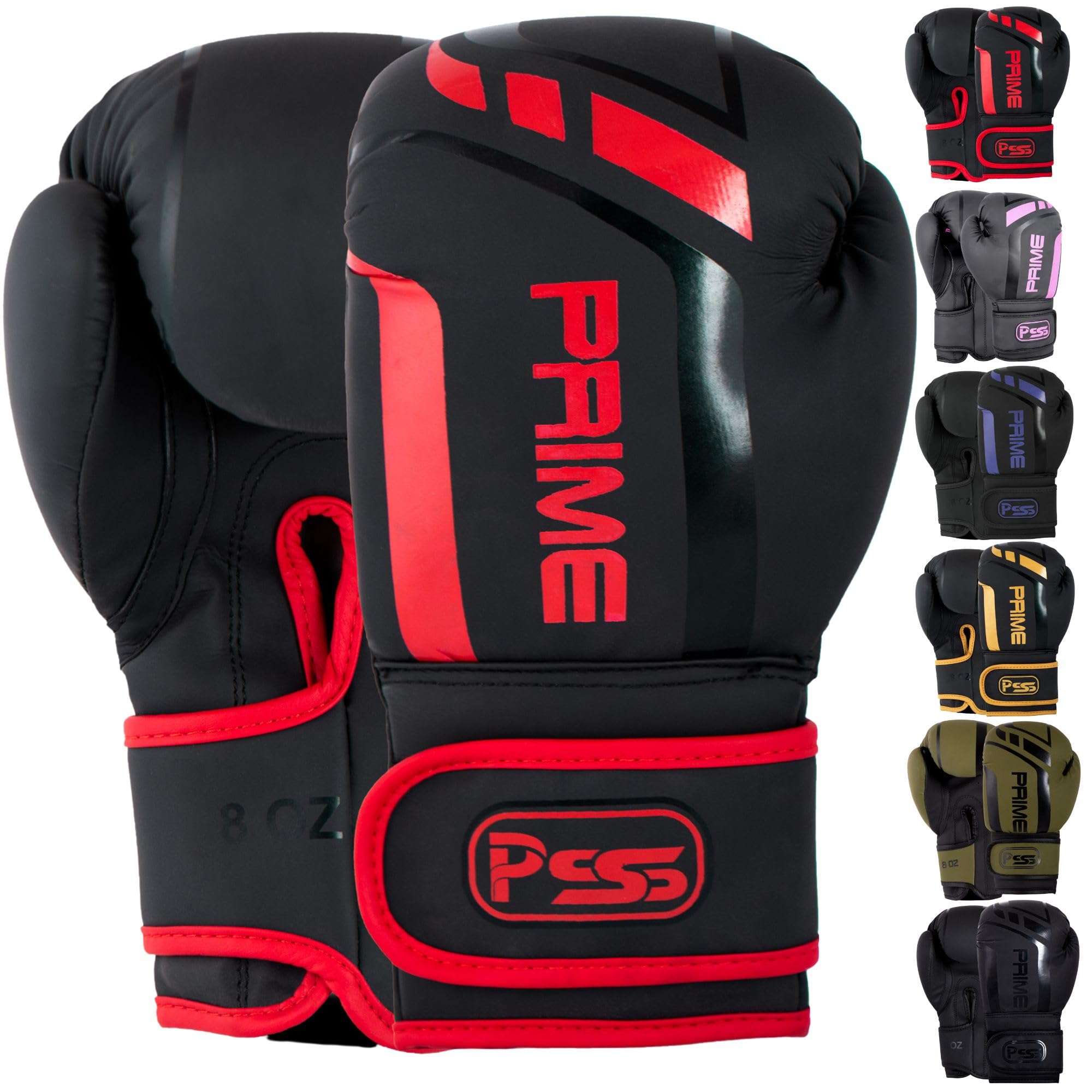 PSS PU Matt Leather Kids Boxing Gloves 4oz, 6oz, 8oz Punching bag MMA Muay Thai for Fighting, Aggressive & Kickboxing junior Sparring junior Training Gloves 1025 (1025 Red, 8 oz)