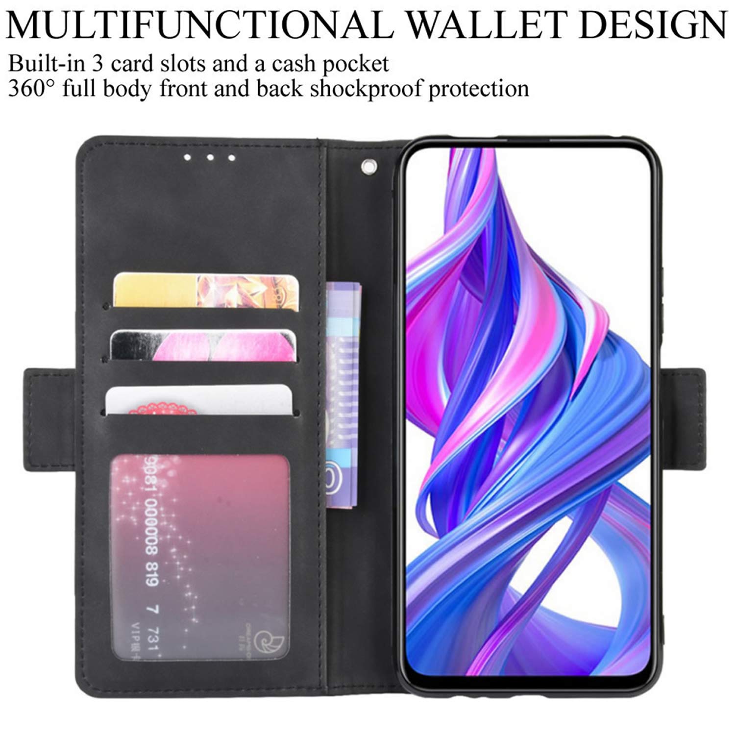HualuBro Cover per Honor 9X Lite, Flip Cover a Libro in Retro PU Pelle HualuBro Cover per Honor 9X Lite, Flip Cover a Libro in Retro PU Pelle