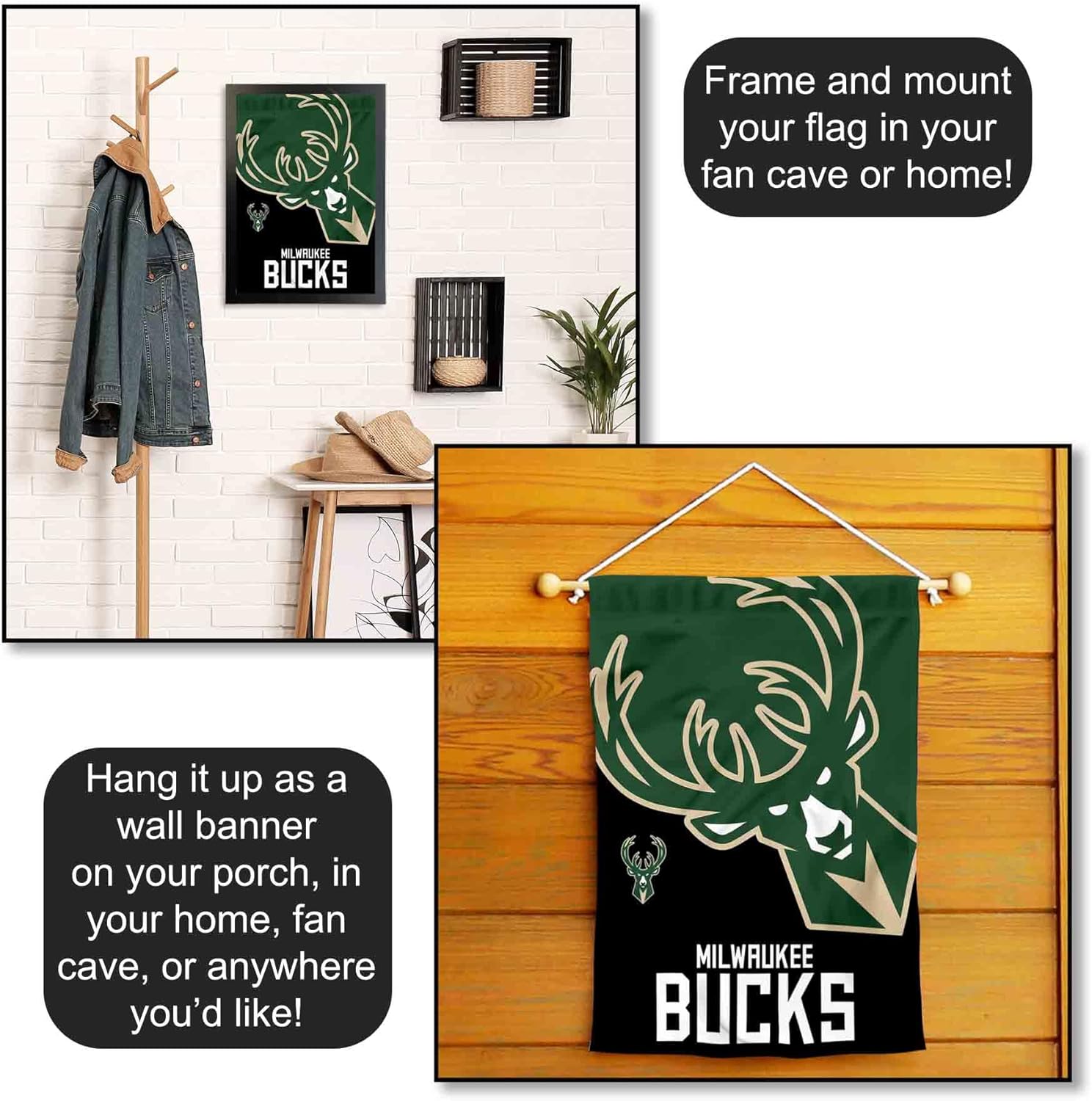 Milwaukee Bucks Double Sided Garden Flag - Image 5