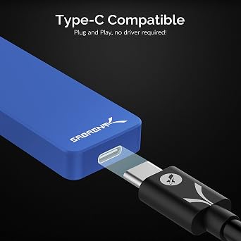 SABRENT 512GB Rocket Nano External Aluminum SSD (Blue) (SB-512-NANO-BLU)