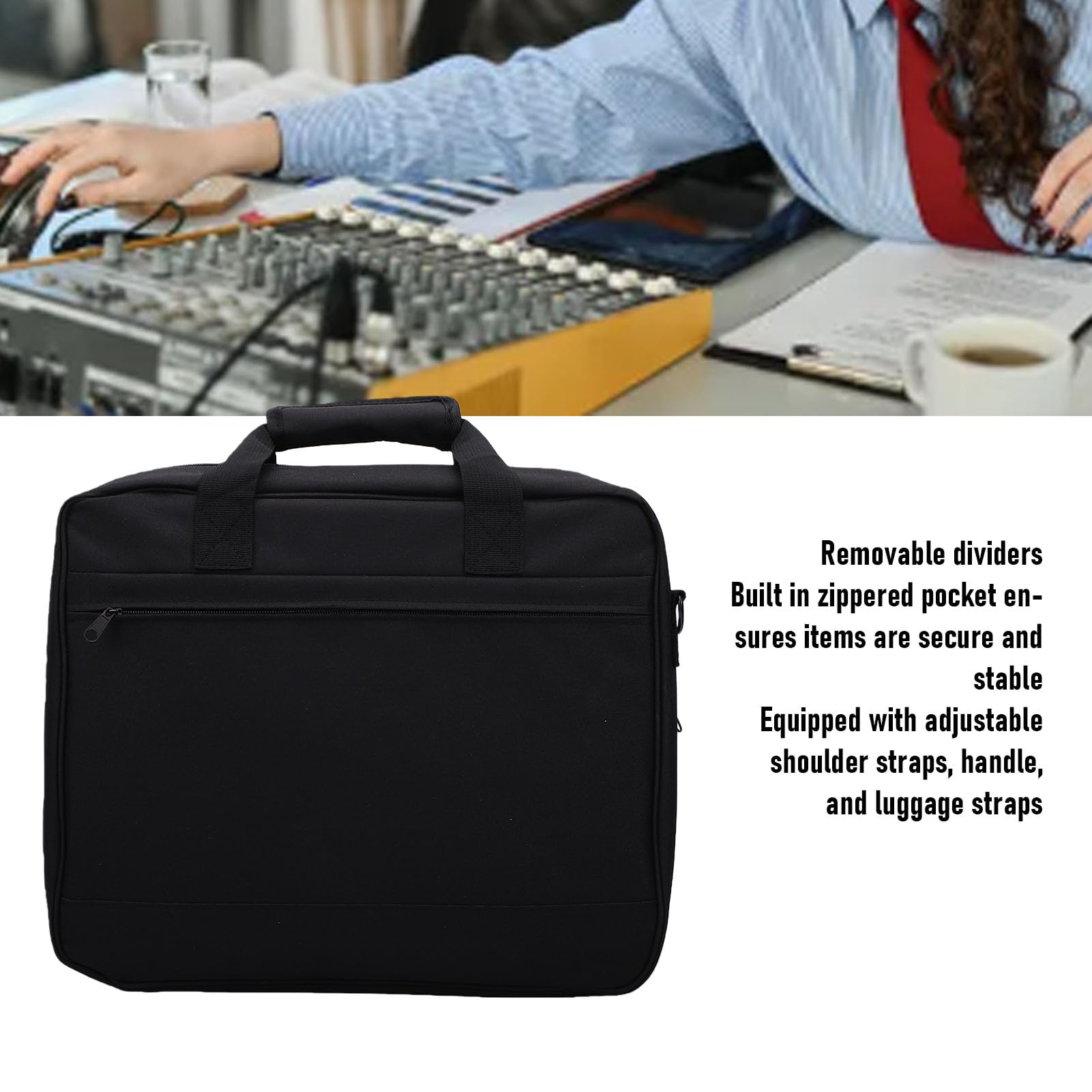 Generic Bolsa de Almacenamiento para Mezclador de Audio, Funda Protectora Impermeable para Controlador de DJ y Equipo de Podcast con Correa de Hombro Ajustable para Viajes y Actuaciones