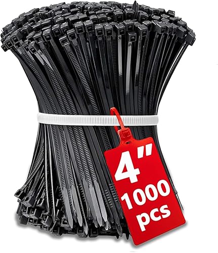 1000 piezas de bridas con cierre de cremallera pequeñas negras de 4 pulgadas, bridas de cable mini bridas de cremallera diminutas de 4 pulgadas