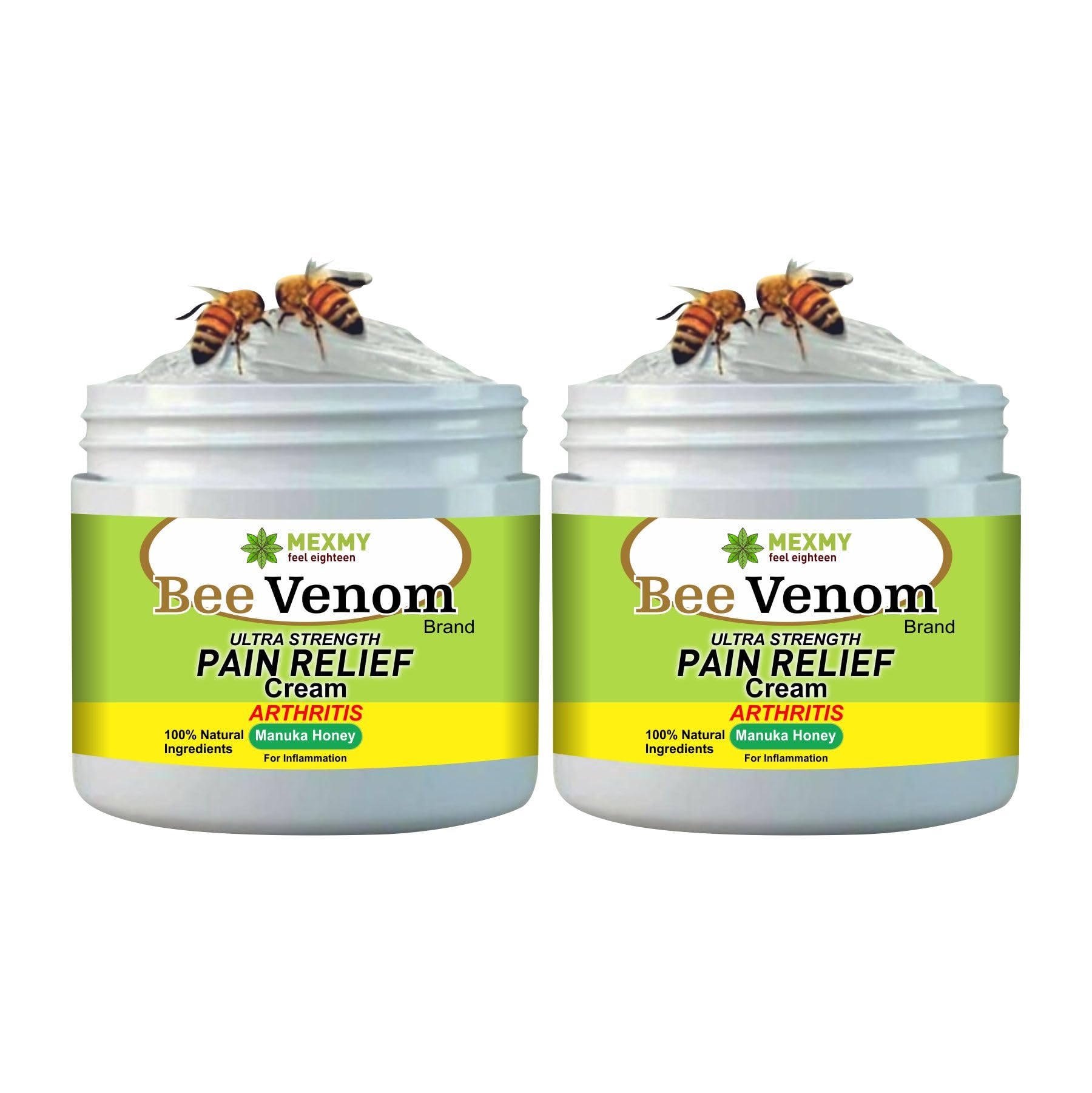 Bee Venom Pain Relief Cream | Bee Venom Joint and Bone Therapy Natural Cream | Ultra Strength Bee Venom Pain Relief Cream (Pack of 2 (Each 100gm | Total=200gm))