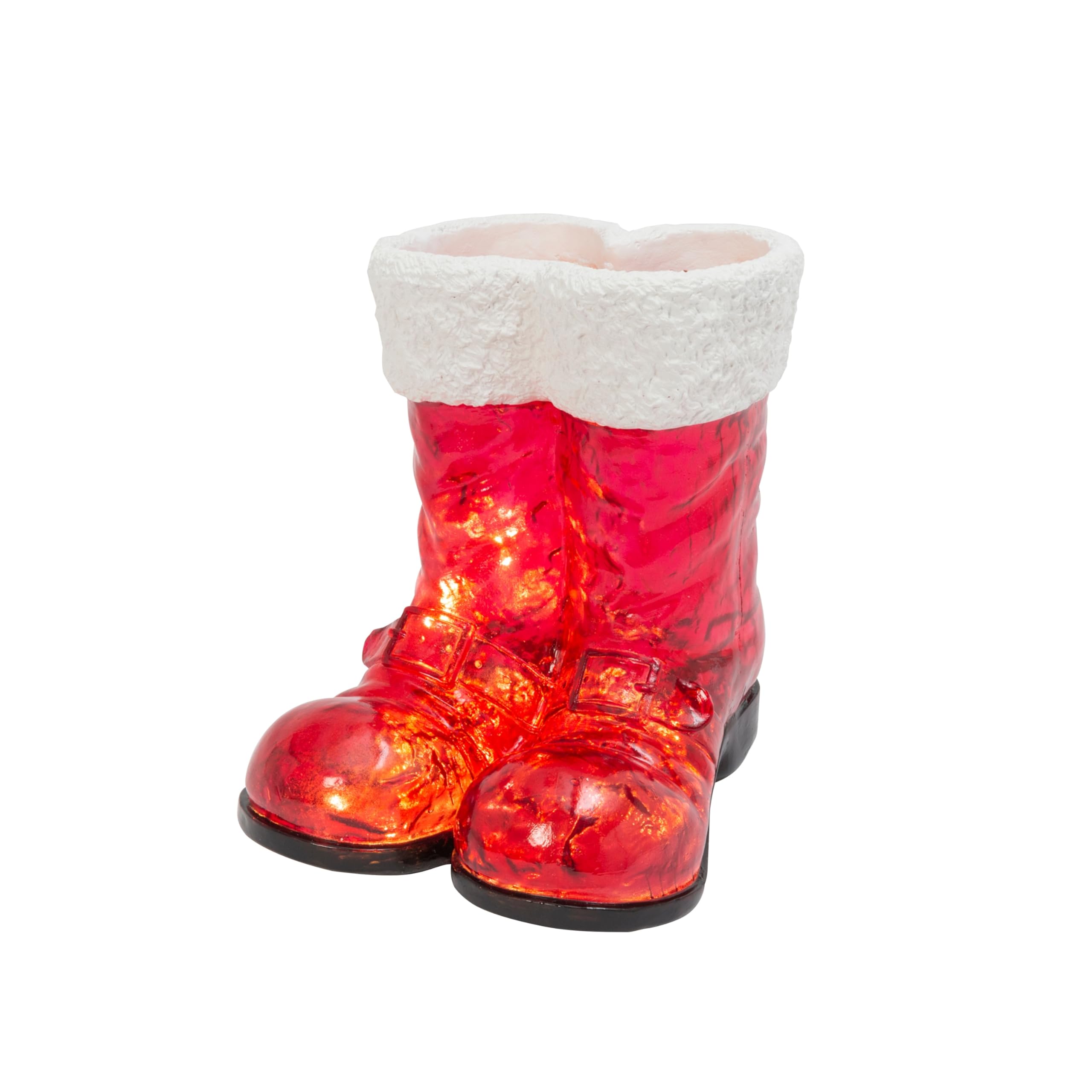 Amazon.com: 16.3 in Lighted Resin Holiday Santa Boots with
