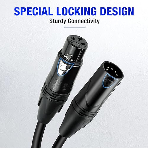 Miniatura 3 de Czgor - Adaptador de cable DMX de 6 pulgadas, paquete de 2 unidades DMX macho de 5 pines a DMX hembra de 3 pines, cable DMX XLR 5M a XLR 3F DMX,