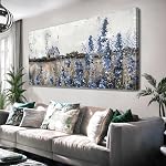 Wall Art Tree of blue Life Abstract Canvas Painting Textured Picture, Modern Landscape Artwork Framed for Living Room Bedroom Bathroom Office Home Decor 20"x40"(50CMx100CM)