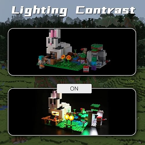 Miniatura 3 de Kit de luces LED para Lego Minecraft The Rabbit Ranch 21181  Juego de luces compatibles con Lego 21181  Versión clásica (kit de luces sin modelo)