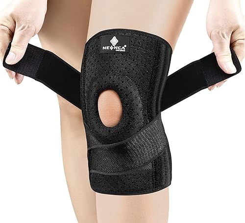 NEENCA Rodillera para dolor de rodilla, soporte de rodilla ajustable con almohadilla de gel de rótula y estabilizadores de resorte lateral,