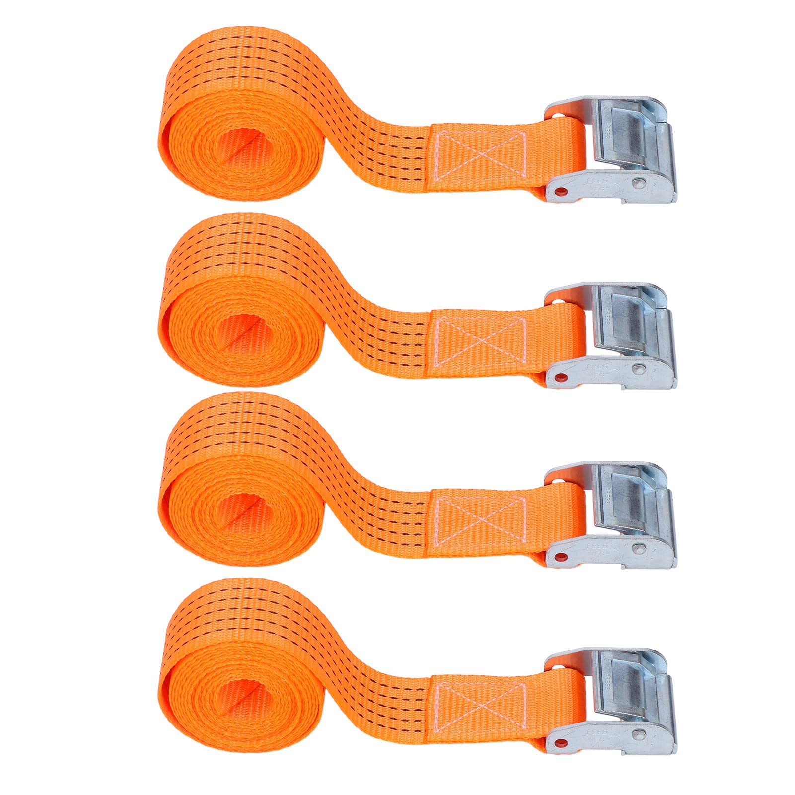 Cinghie di Ancoraggio per Carichi Pesanti per Trasporto di Moto e Camion Fibbia Regolabile da 4 Pezzi Arancione 50 Mm