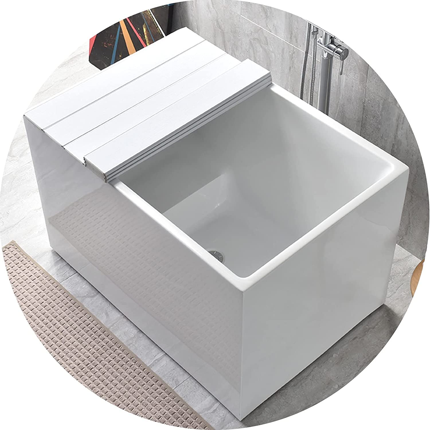 Couvercle de bain pliable JATIBOSH et support de rangement PVC