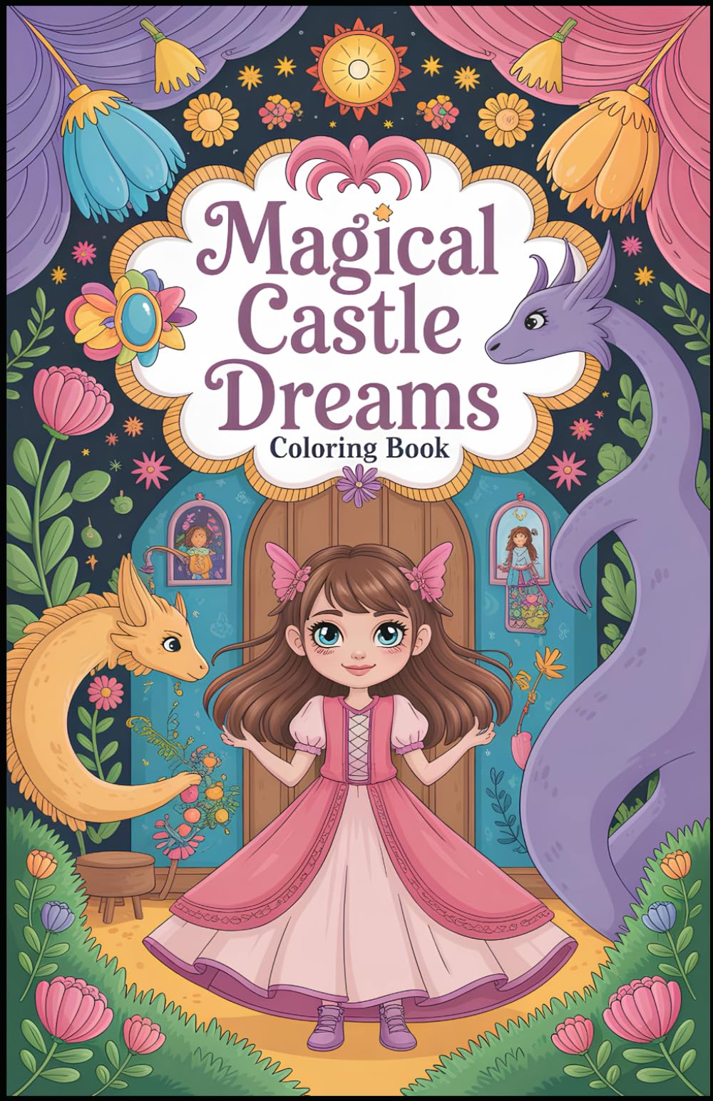 Magical Castle Dreams Coloring Book: Relaxing Fantasy Art with AI Fairies, Charming Faces, and Dreamy Castle Scenes