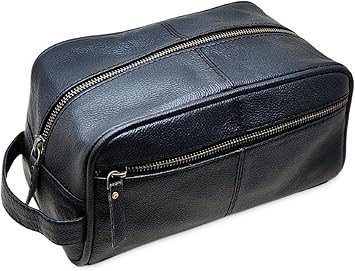 leather bathroom bag