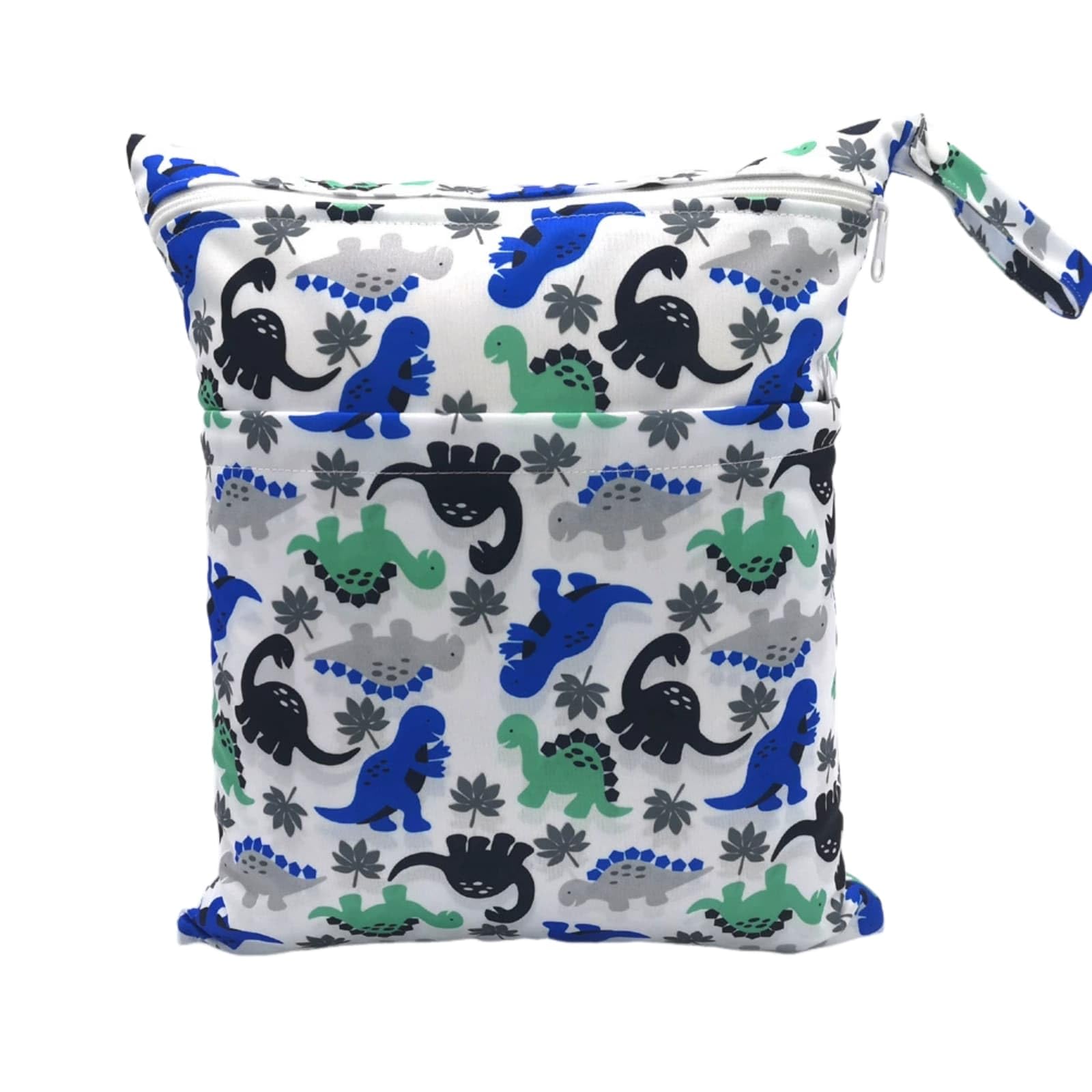 Hixingo Waterproof Wet Dry Bag, Reusable Nappy Wet Bag Cloth Diaper Wetbag with Zipper 30x36cm Cartoon Style Nappy Wetbags Washable for Baby Items Wet Clothes (Cartoon Dinosaur,4 Pieces)
