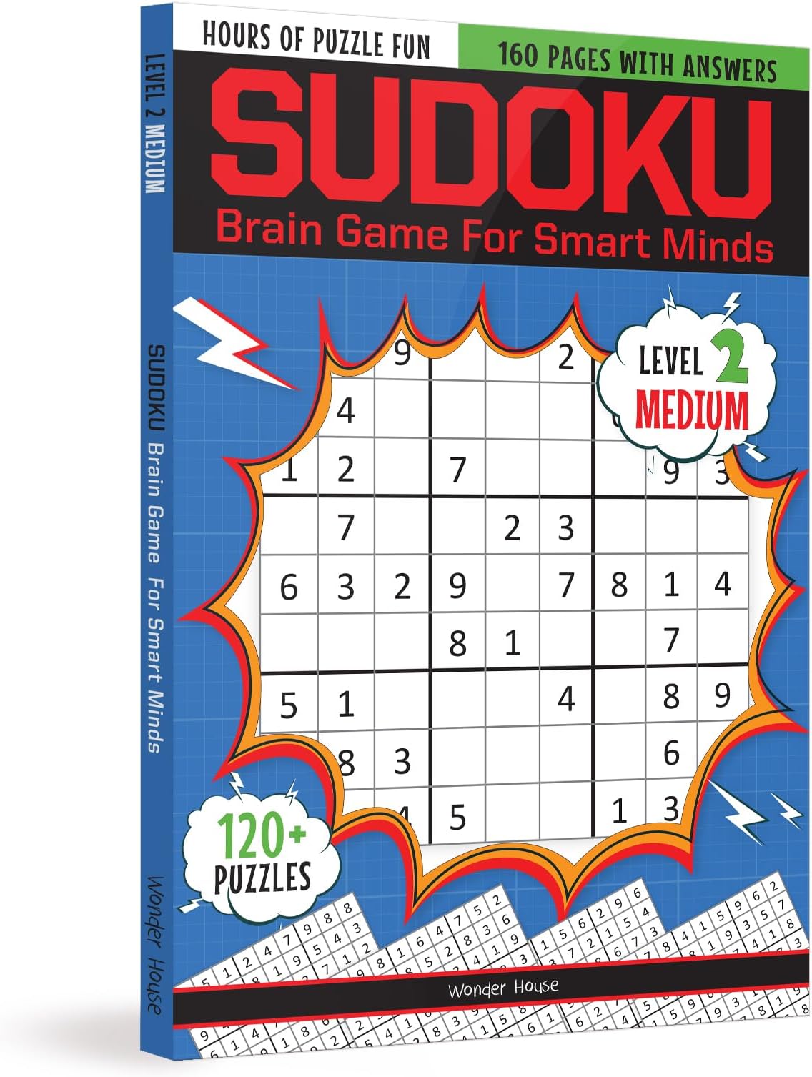 Sudoku - Brain Games For Smart Minds Level 2 Medium : Brain Booster Puzzles for Kids, 120+ Fun Games
