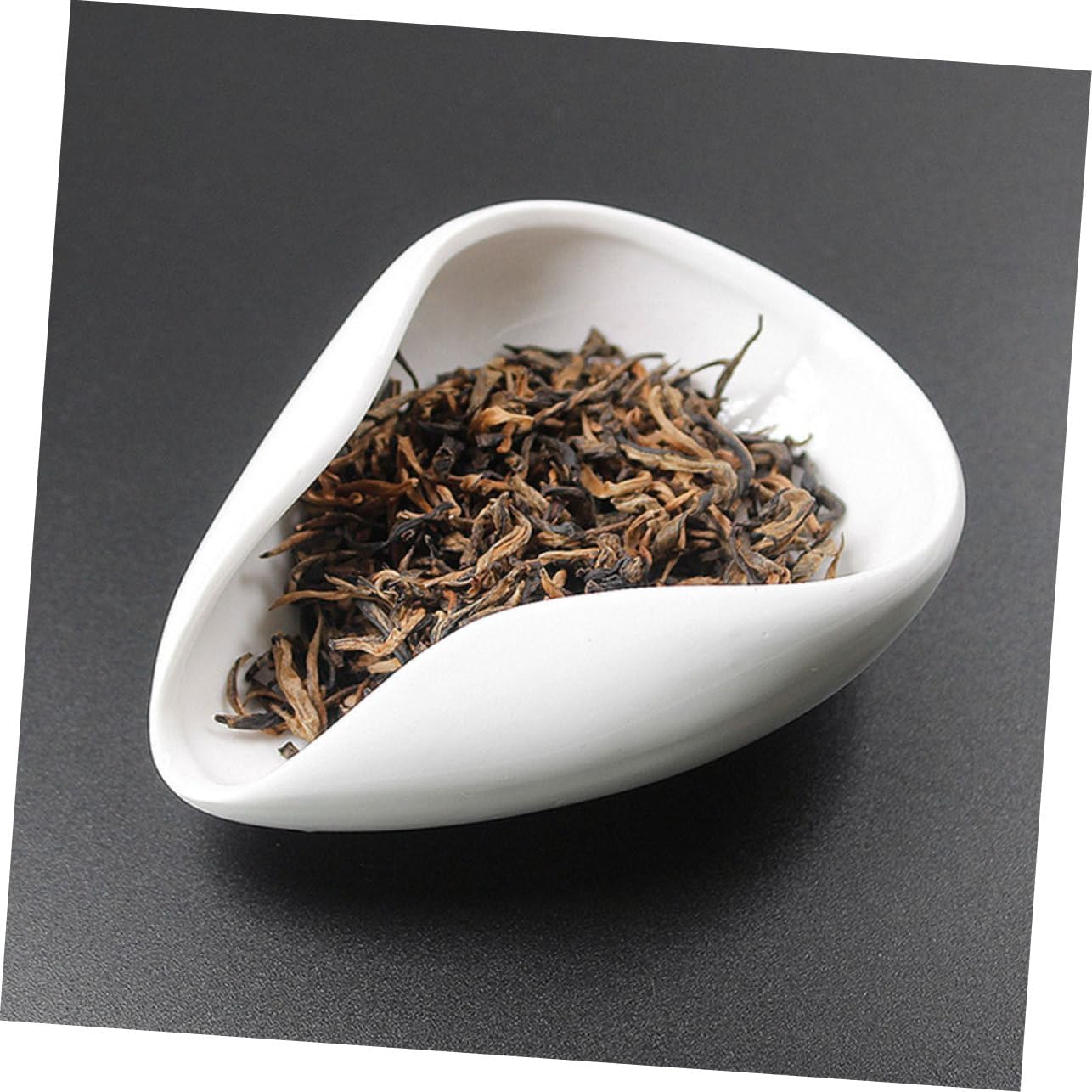 VOSAREA 3-Piece Ceramic Tea Set Kung Fu Tea Scoop Nonstick Spoon Multi-functional Loose Dispenser for Coffee Beans and Sugar