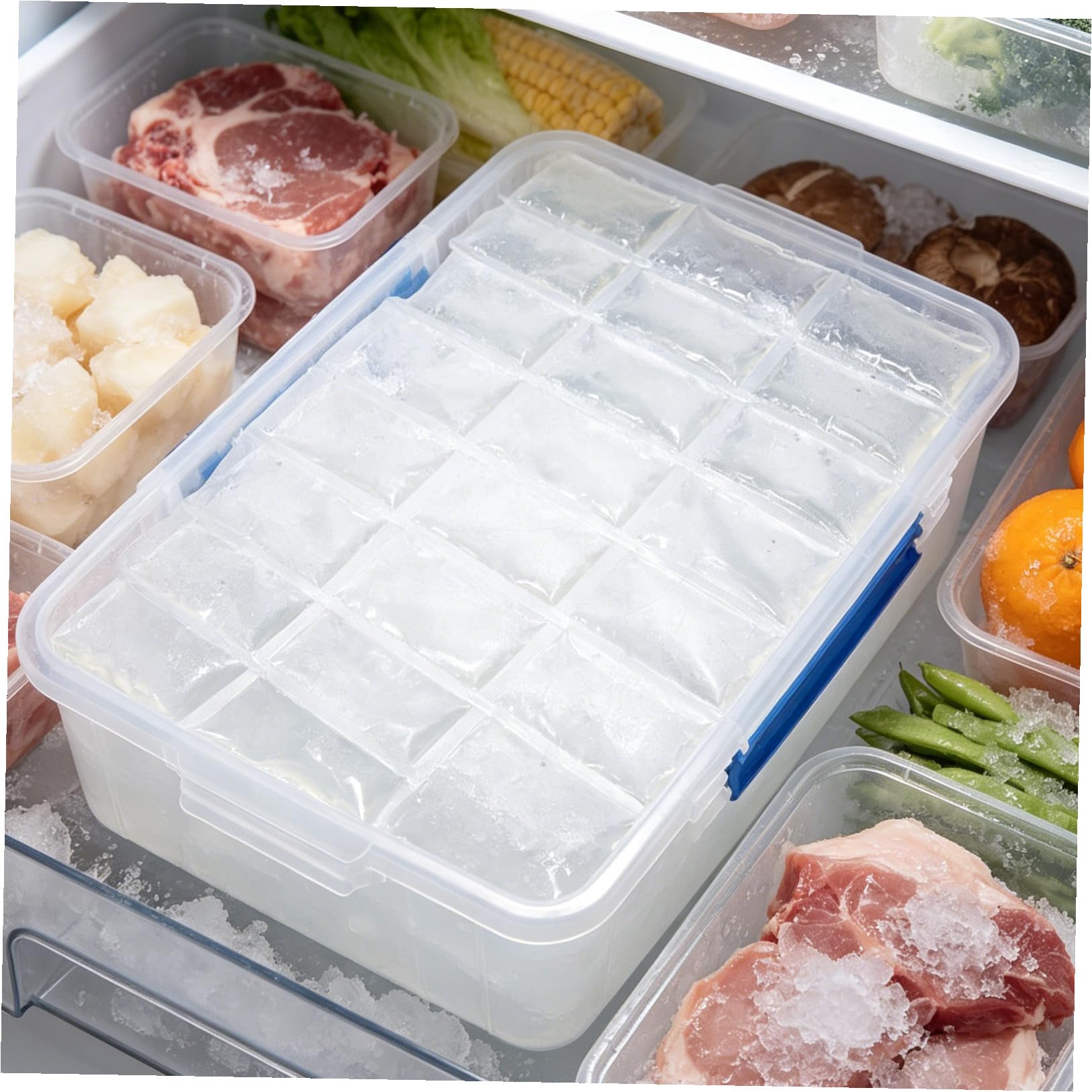 Sacchetti di Ghiaccio Riutilizzabili Gel a Griglia in PE per Raffreddamento Uniforme e Durata Prolungata, per Viaggi e Borse Frigo
