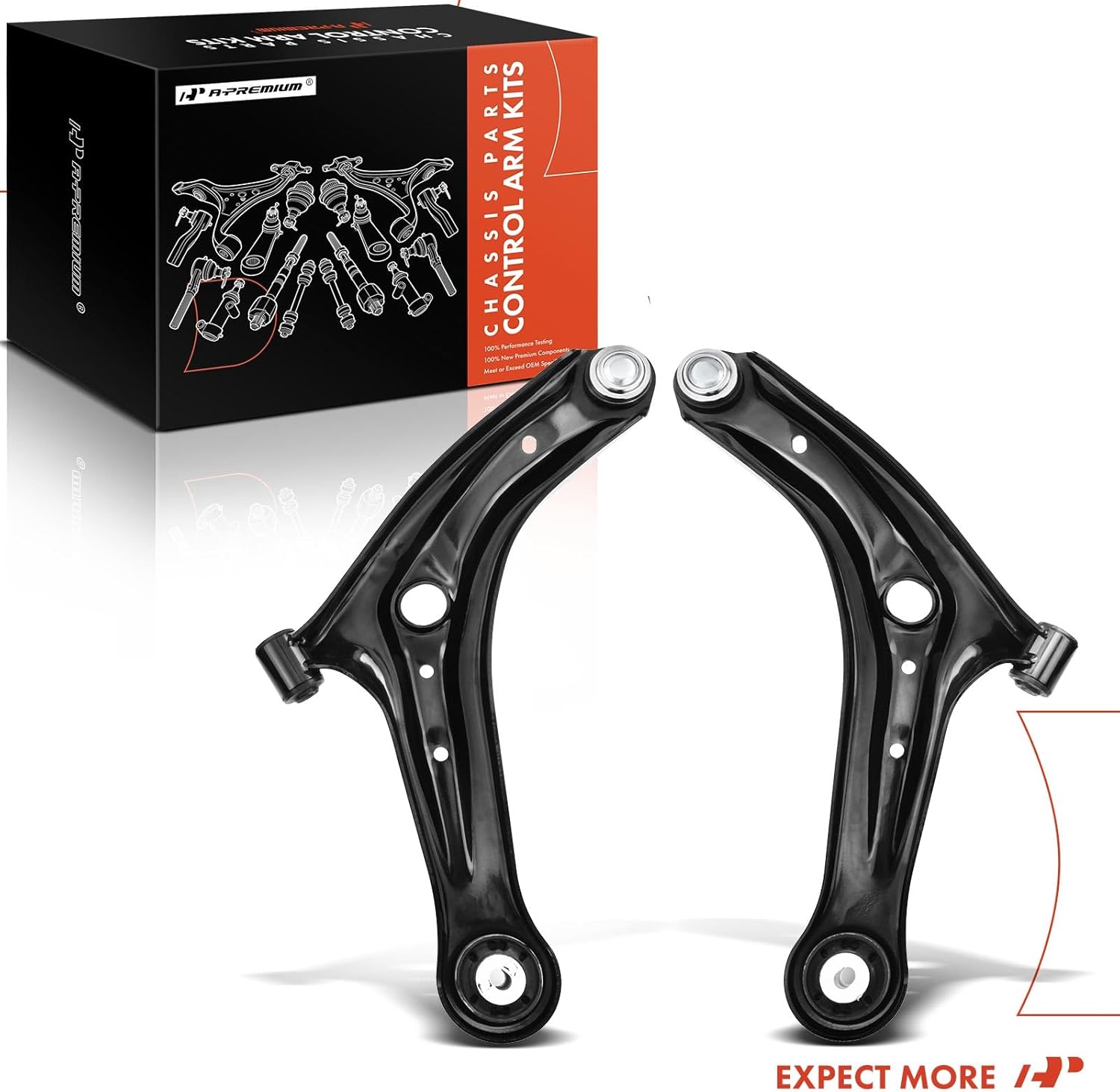 A-Premium 2 x Front Lower Control Arm, with Ball Joint & Bushing, Compatible with Mazda 2 2011 2012 2013 2014