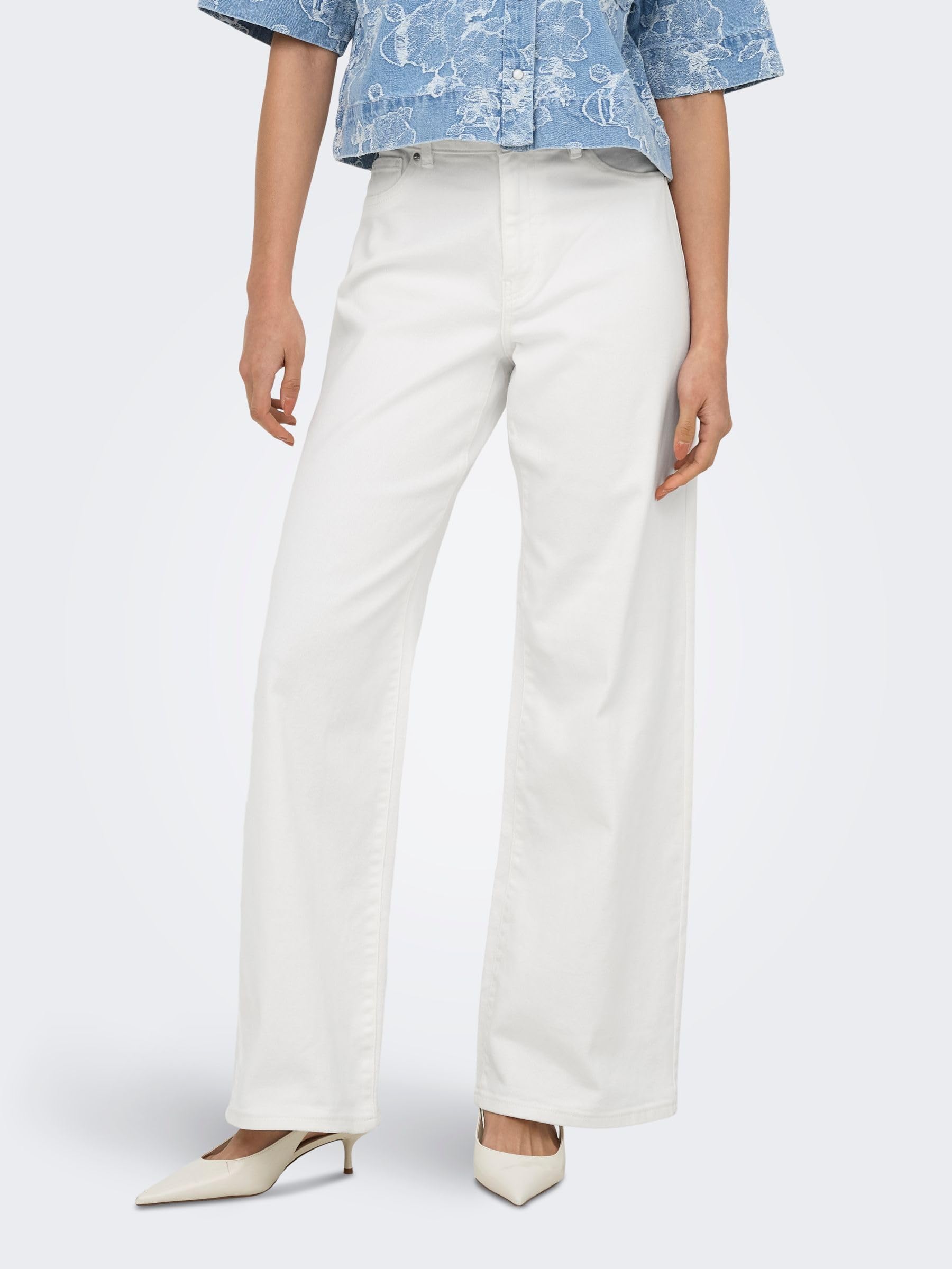 Only - Only Female Jeans mit Weitem Bein Onlmadison-sille Hohe Taille Weiter Beinschnitt Jeans, Onlmadison-Sille HW - Pantaloni con Tasche Larghe Donna